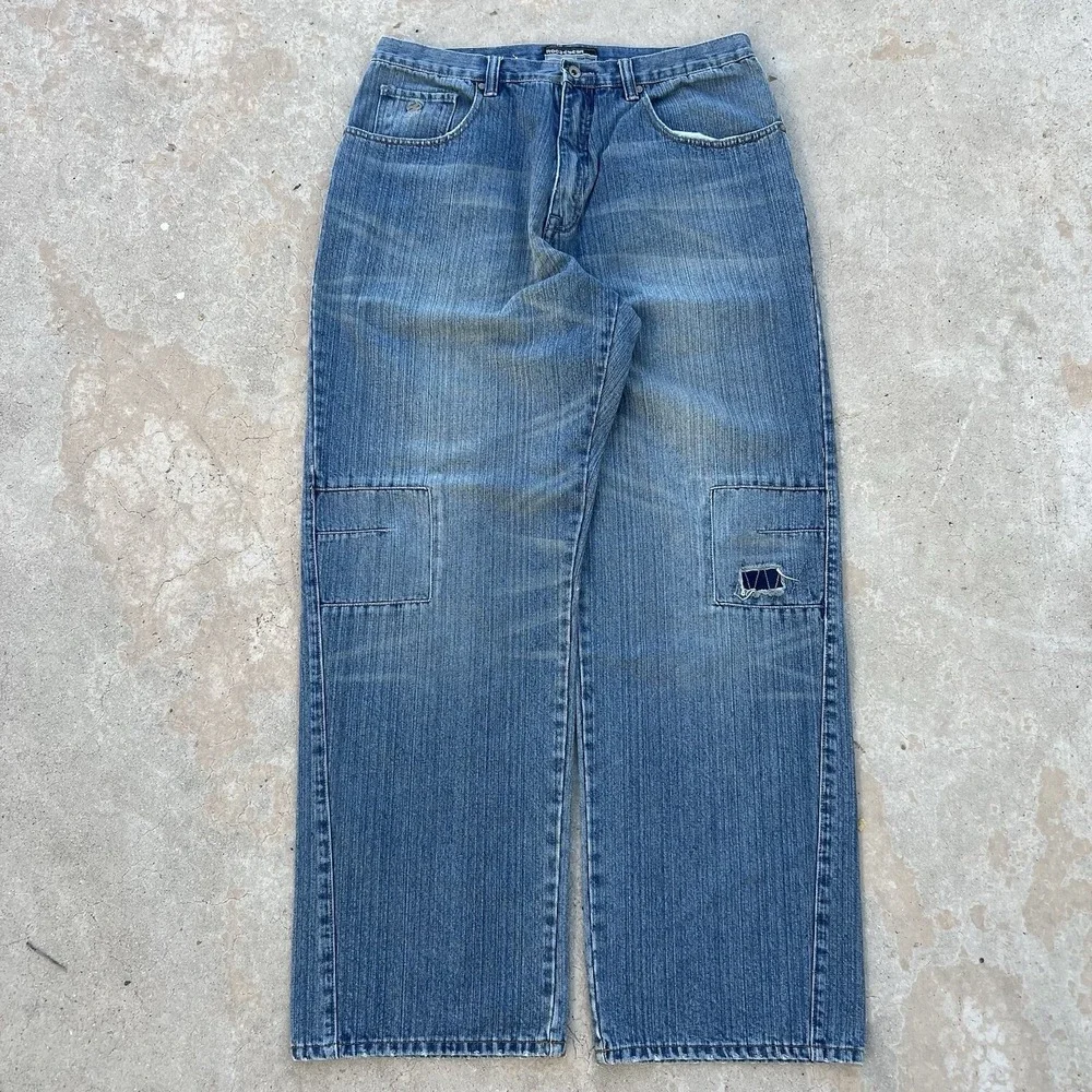 Vintage Rocawear Jeans Men's 36x34 Blue Fits 36x33‎ Relaxed Baggy Y2K Hip Hop